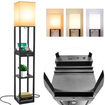 Shelf Floor Lamps For Living Room,Tall Standing Lamp With Shelves And Drawer,2 U - £71.84 GBP