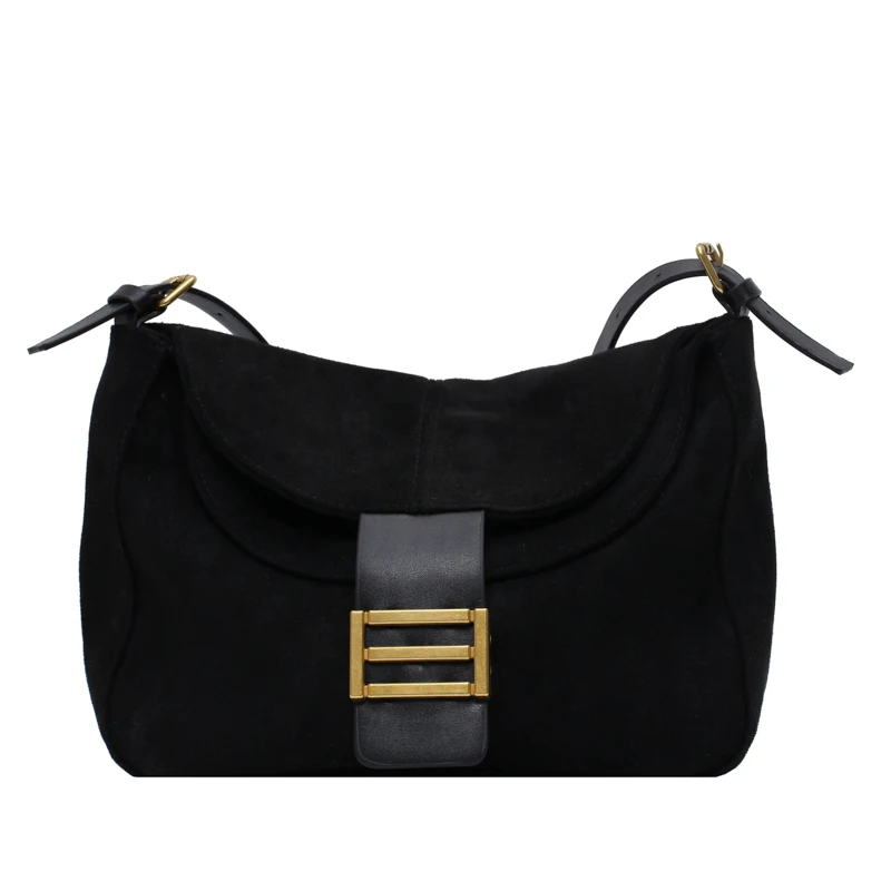  Velvet Leather Handbags Women Solor Color  Flap Bags Designer  Messenge... - $176.42