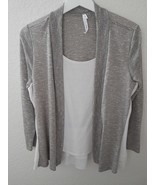 NY Collection Women&#39;s Faux Layered Look Top, Brown/Black Heather Faux Ca... - $28.81 CAD