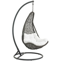 Modway EEI-2276-GRY-WHI-SET Abate Outdoor Patio Swing Chair with Stand, Gray - £588.71 GBP