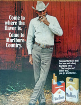Marlboro Cigarettes, Vintage Ad. man by train - $17.89