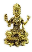 Bala Lalita Tripura Sundari Idol on Lotus Flower in Brass Statue India Mother - £158.26 GBP