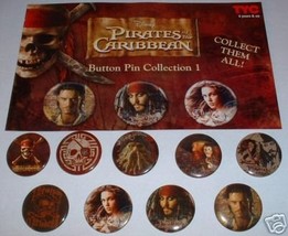 Pirates of the Caribbean Mini Buttons Capsule Toys Set of 9 - £8.03 GBP