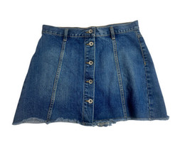 Forever 21 Blue Button Up Jean Denim Skirt Sz 29 - $14.54