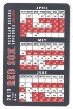 2013 Boston Red Sox Double Sided Pocket Schedule Worst To 1st Season - $1.25