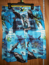 Joe Boxer Boy Clothes XL Bathing Suit Swimwear Shark Surfer Dude Swim Trunks New - £15.12 GBP