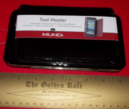 Fashion Gift Mundi Purse Solid Black Smart Phone Accessory Tote Text Mas... - $23.74