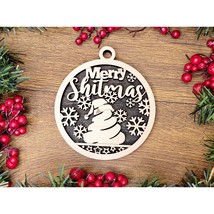 Merry SH-TMAS Funny Christmas Ornaments Naughty Nice Laser Engraved Gift - $14.85