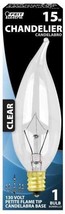 (4 LOT) Feit 15W 130V/120V Double Life CA8 Petite Clear Flame-Tip Chande... - $4.47