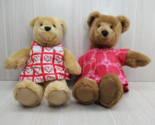 Hallmark plush brown musical kiss kiss teddy bears red pink hearts All y... - $8.90