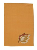 Spiced Leaves Golden Yellow Embroidered Cotton Kitchen Towel Dish Towel ... - $225.25 MXN