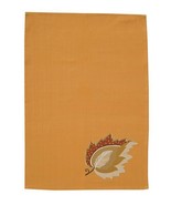 Spiced Leaves Golden Yellow Embroidered Cotton Kitchen Towel Dish Towel ... - £9.59 GBP