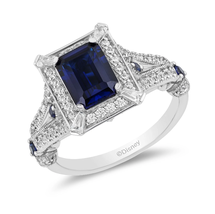 5 Ct Diamond and Blue Sapphire Cinderella Engagement Ring Vintage handmade Ring - £39.62 GBP