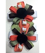 Hair Bows - 2-1/4&quot; Barrette Halloween Colors - $9.59 CAD
