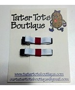 Hair Bow - 1-1/4&quot; Black, Red &amp; White - $4.10 CAD
