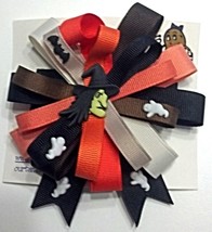 Hair Bows - 3&quot; Barrette Halloween Colors - $6.49