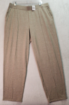 Pure Jill Tranquility Fleece Pants Women XL Tan Rayon Slash Pocket Elastic Waist - £20.30 GBP