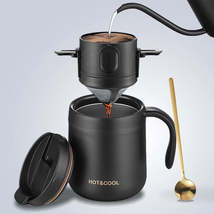 Portable Coffee Mug Set - Mug, Foldable Filter &amp; Steel Spoon 350mL - £26.17 GBP