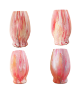 Handpainted Vase, red pink tan white on glass, acrylic art pour - £11.76 GBP