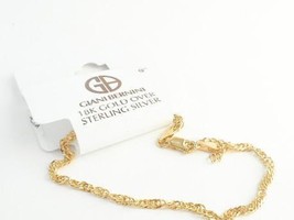 Giani Bernini 9&quot; 18k Gold/ Sterling Silver  Anklet $70 NWT free ship - £27.19 GBP