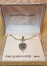 Drusy Quartz Light Blue Silver Plated Womens Pendant Necklace - £31.57 GBP