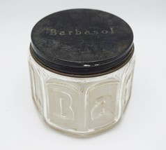 Barbasol Clear Glass Bottle Advertising Pot With / Black Box Lid-
show origin... - £34.44 GBP