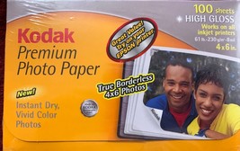 Kodak Ultra Premium Photo Paper High Gloss 100 Sheets 4X6&quot; Instant Dry - $9.78