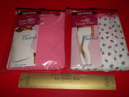 Joe Boxer Women Clothes XL Thermal Underwear Set Pink Shirt Top Rose Pant Bottom - £19.62 GBP