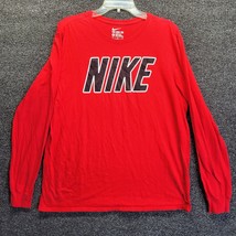 The Nike Tee Athletic Cut Red Long Sleeve T Shirt Men&#39;s Sz XL - £10.12 GBP