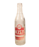 KIST Textured Glass Soda Bottle 7 oz Painted Red White Label Chicago IL ... - $19.18 CAD