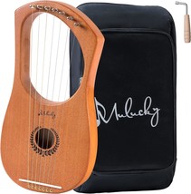 Mulucky Lyre Harp 7 Metal Steel String Bone Saddle Mahogany Lyre, Mlh701. - £41.33 GBP