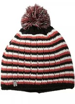 NEW $40 Spyder Men Bariloche Knit Beanie Slouch Stocking Red/Black ski Hat Pom - £8.78 GBP