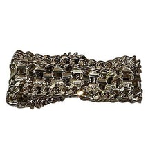 Gold Tone Metal Chain Link Bracelet Chunky Heavy Fashion Jewelry - £11.74 GBP