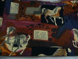 Alexander Henry Fabric Mighty Steeds Batik Horse fabric 43&quot; X 100&quot; almost 3 yard - £29.63 GBP