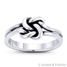 Interlocked Love Knot Charm .925 Sterling Silver Sailor&#39;s Seaman&#39;s Promise Ring - £15.91 GBP