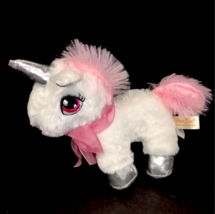 Dan Dee Collectors Choice Unicorn Plush 7&quot; Pink &amp; White Stuffed Animal Pink Bow - £11.94 GBP