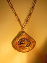 Nouveau style Miniature nude mermaid painting framed goddess necklace OOAK - £58.92 GBP