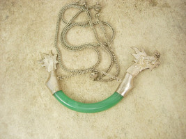 Vintage JADE Dragon LARGE Chinese necklace - $235.00