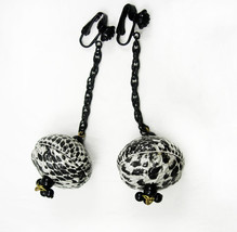 Vintage Funky Serpent snake earrings Shoulder duster dangles - £52.27 GBP