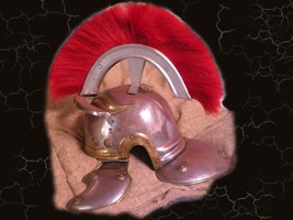Medieval full size Roman Centurion Guard Helmet  hinged with RED Plume - £196.79 GBP