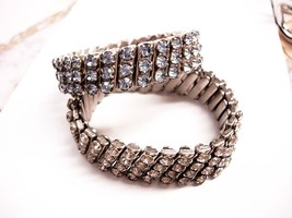 TWO Vintage Rhinestone bracelets LOADED with stones - $75.00