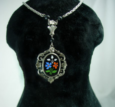 Vintage Victorian Pietra dura Mosaic necklace - $125.00