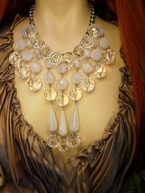 Dramatic Runway Icicle chandelier necklace with HUGE faceted beads - £139.56 GBP