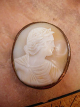 Large Antique brooch Cameo Brooch of Apollo Victorian brooch with laurel wreath  - £172.60 GBP
