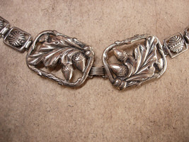 Vintage Art Nouveau Floral Mourning Bracelet Fancy Acorn links - £75.70 GBP
