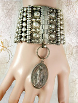 Reserved for Tau Vintage  Rosary bracelet Medieval  sacred heart Religious medal - £336.13 GBP