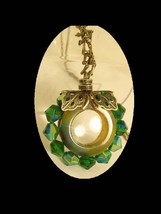 Fancy THird EYE Magnifier Long NEcklace PEacock glass - £55.21 GBP