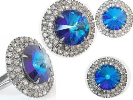 Vintage Fit for a Queen Swarovski PRISM Rivoli peacock glass ring - £86.49 GBP