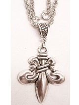 MEdieval GOthic Fleur de Lis flower of the universe  pendant necklace - £27.68 GBP