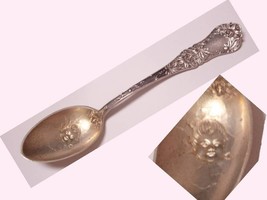 UNUSUAL Antique 1870&#39;s Gorham sterling Childs Spoon with Face in eggshel... - £39.96 GBP